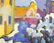 瓦西里 康丁斯基 : Cemetery and Vicarage in Kochel